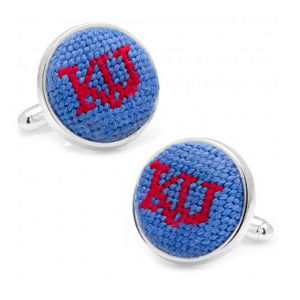 University of Kansas Needlepoint Cufflinks